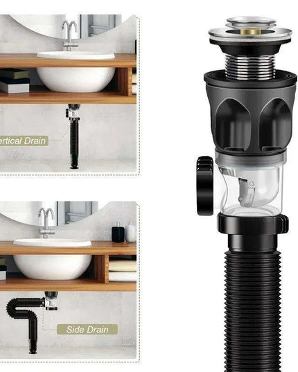 Versatile Tool-Free Sink Drainage Kit with Clog-Resistant Features for Kitchen and Bathroom
