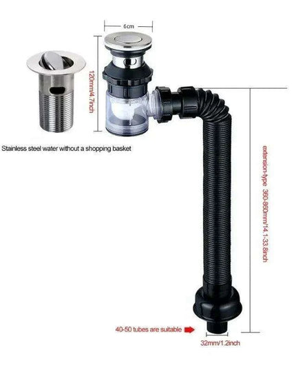 Versatile Tool-Free Sink Drainage Kit with Clog-Resistant Features for Kitchen and Bathroom