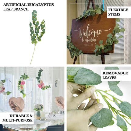 AliKopy 3 Pack 41" Real Touch Eucalyptus Sprays - Silk Silver Dollar L