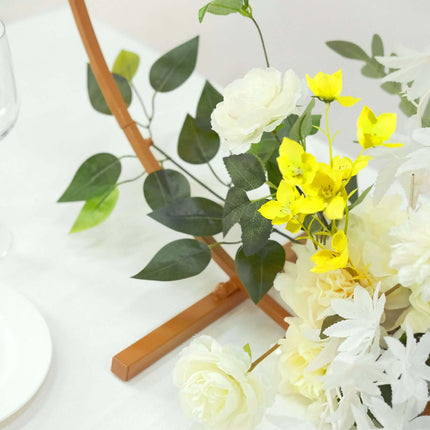 AliKopy 28" Gold Metal Round Hoop Centerpiece - Self-Standing Floral F