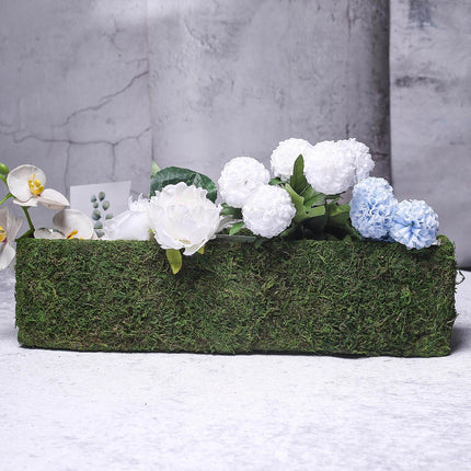 AliKopy 23" Rustic Metal Planter Box with Inner Lining & Green Moss
