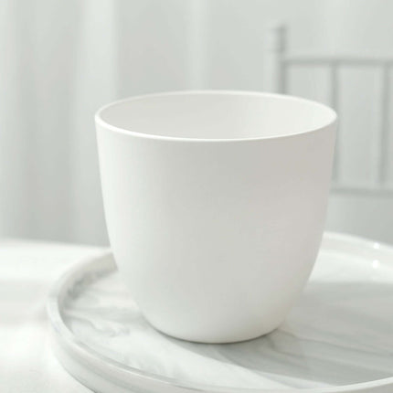 AliKopy 2-Pack 5.5" White Planter Pots with Macrame Holders