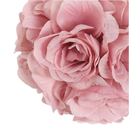 AliKopy 2 Pack 7" Mauve Artificial Silk Rose Kissing Ball - Elegant Dé