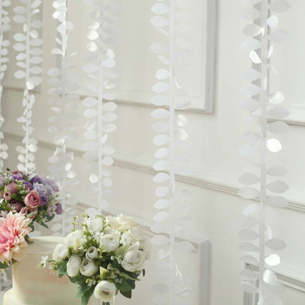 AliKopy Taffeta Ribbon Sash - 50ft White with 4" Leaf Petal Design