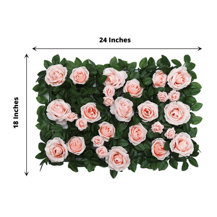 AliKopy 4 Pack Blush Silk Rose Flower Wall Panel, Easy Install, 12 Sq