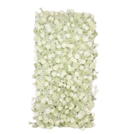 AliKopy 8ftx4ft Roll Up Flower Wall Panel with Silk Roses & Breathabil