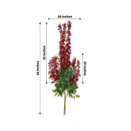 AliKopy 5 Pack Burgundy Silk Wisteria Flower Garlands, 44" Length