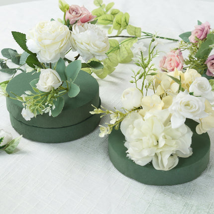 AliKopy 6 Pack Green Floral Foam Blocks - 6" Round Wet Styrofoam Brick