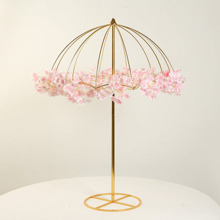 AliKopy Wedding Centerpiece Umbrella Design - Gold Metal Stand 42