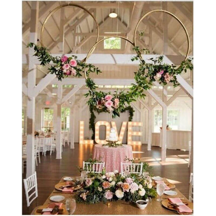 AliKopy 36" Gold Heavy Duty Metal Hoop Wreath - Durable & Versatile De