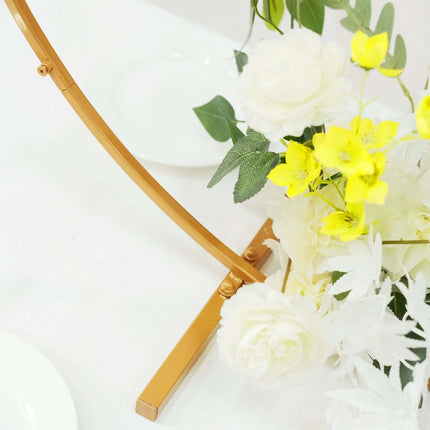 AliKopy 32" Gold Metal Round Hoop Centerpiece - Self-Standing Floral F