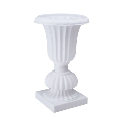 AliKopy 2 Pack 20" White PVC Urn Planters - Floral Pedestal Design