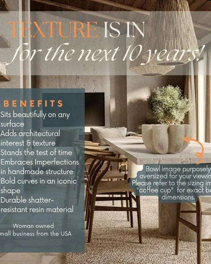 Elegant Resin Vase with Curved Groove Design