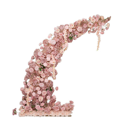 AliKopy Dusty Rose Floral Backdrop for 6.5ft Wedding Arch - Foam-Backe