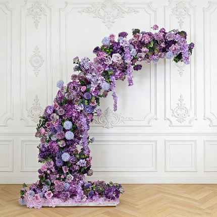 AliKopy Lavender Floral Backdrop for 6.5ft Wedding Arch - Foam-Backed