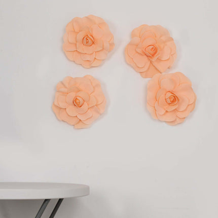 AliKopy 4 Pack 12" Blush Real Touch Foam Roses - Perfect for DIY Craft