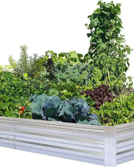 Extra-Large Galvanized Metal Raised Garden Bed with Advanced Drainage Features