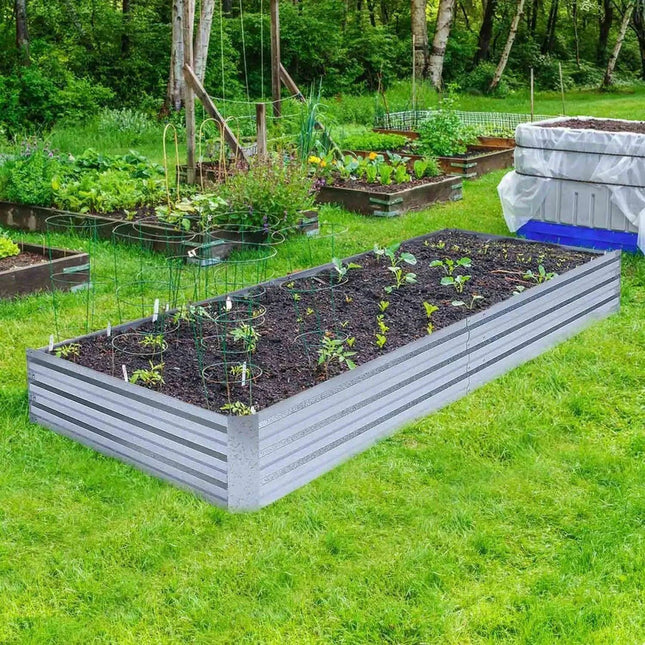 Extra-Large Galvanized Metal Raised Garden Bed with Advanced Drainage Features