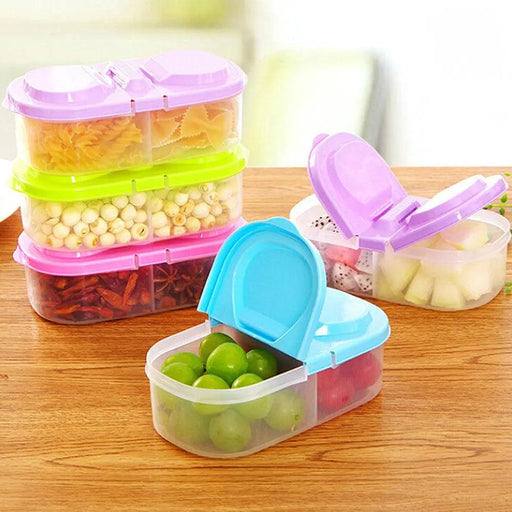 Fresh Dual Compartment Food Storage Box for Organized Kitchen Pantry
