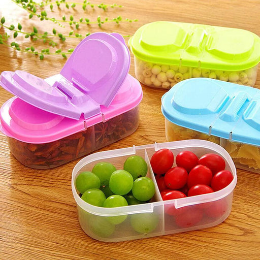 Fresh Food Storage Container with Dual Separation Compartments