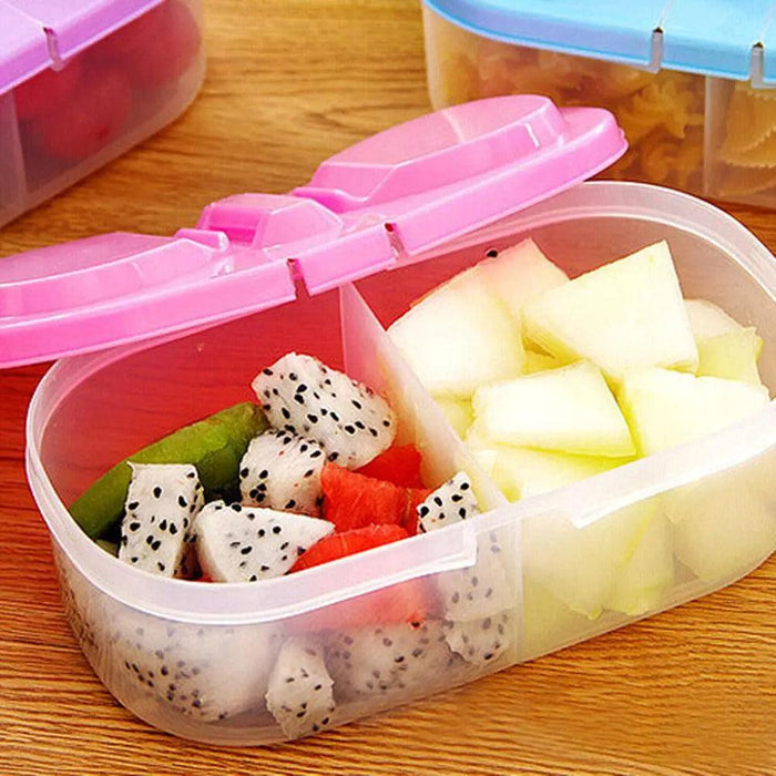 Fresh Dual Compartment Food Storage Box for Organized Kitchen Pantry