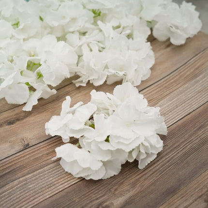 AliKopy 10 White Satin Hydrangeas - Realistic Artificial Flowers, DIY
