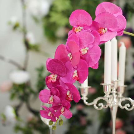 AliKopy 40" Tall Fuchsia Artificial Silk Orchid Flower Bouquets - 2 St