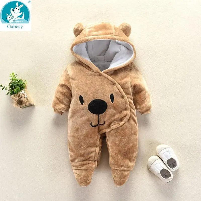 Adorable Hooded Baby Rompers with Cartoon Designs
