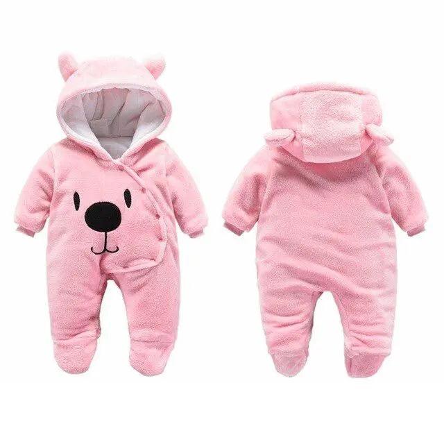 Adorable Hooded Baby Rompers with Cartoon Designs