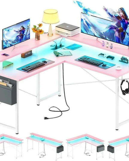 Revolutionary LED L-Shaped Gaming Desk with Innovative Storage Solutions