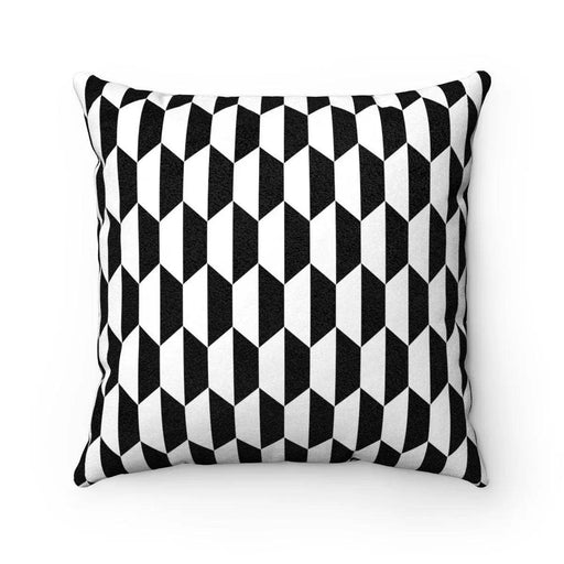 Reversible Geometric Decorative Throw Pillow crafted from Animal-Friendly Microfiber