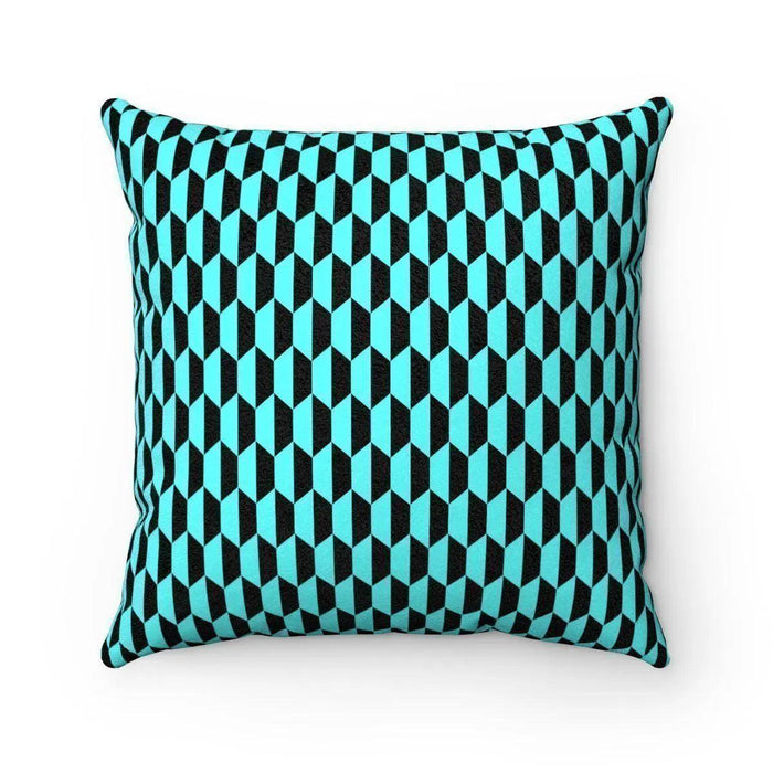 Geometric animal-friendly microfiber decorative pillow w/insert