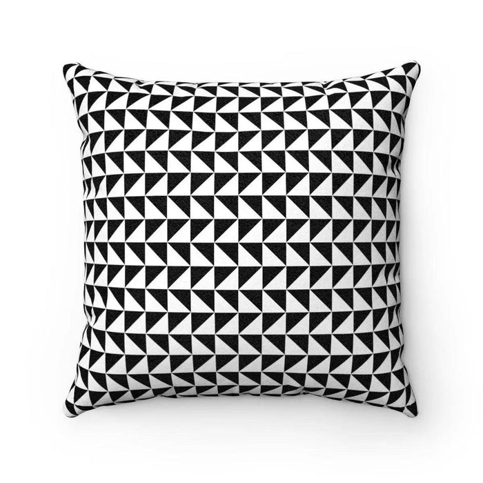 Geometric Reversible Microfiber Pillow with Animal-Friendly Design