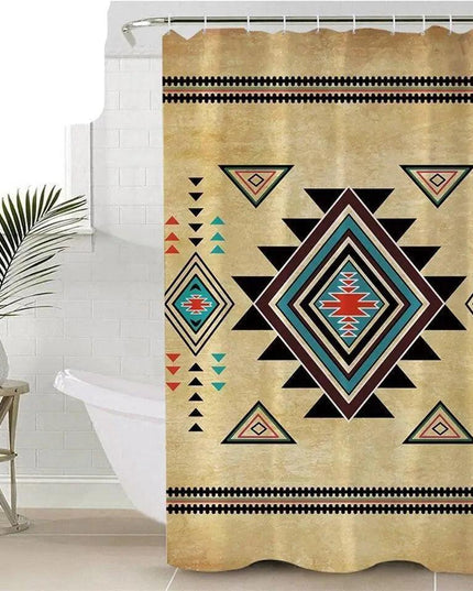 Southwestern Geometric Waterproof Bath Curtain