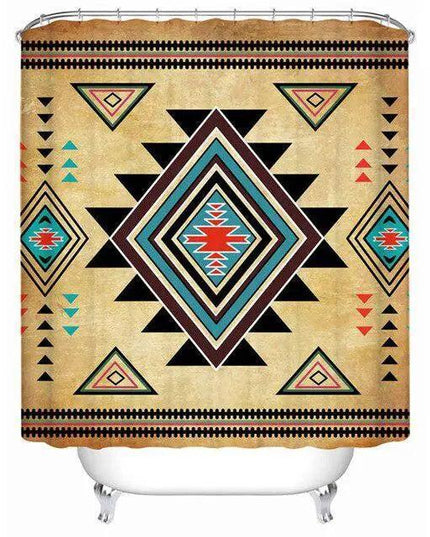 Southwestern Geometric Waterproof Bath Curtain