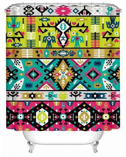 Southwestern Geometric Waterproof Bath Curtain