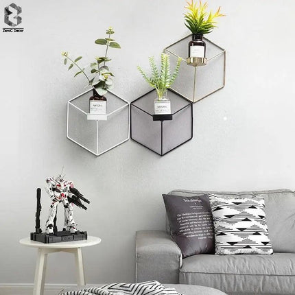 Contemporary Geometric Metal Wall Sconce Candle Holder Set for Elegant Home Styling