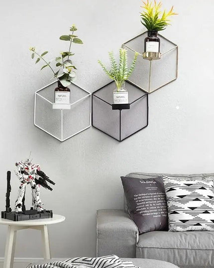 Contemporary Geometric Metal Wall Sconce Candle Holder Set for Elegant Home Styling