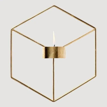 Contemporary Geometric Metal Wall Sconce Candle Holder Set for Elegant Home Styling