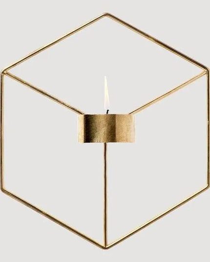 Contemporary Geometric Metal Wall Sconce Candle Holder Set for Elegant Home Styling