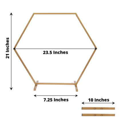 AliKopy Hexagon Wedding Arch Centerpiece - 21" Self-Standing Gold Stan