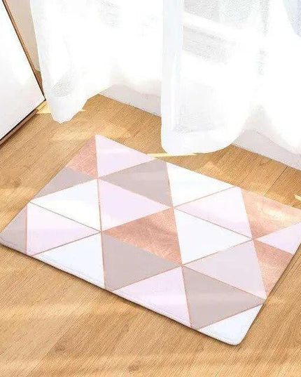 Elegant Blush Champagne Honeycomb Geometric Area Rug - A Modern Accent for Your Home