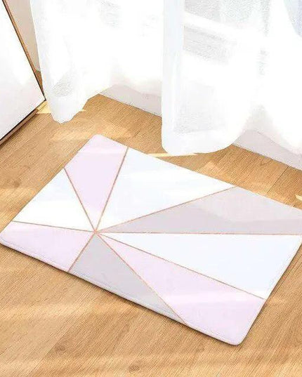 Elegant Blush Champagne Honeycomb Geometric Area Rug - A Modern Accent for Your Home