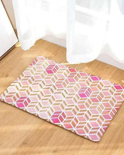 Elegant Blush Champagne Honeycomb Geometric Area Rug - A Modern Accent for Your Home