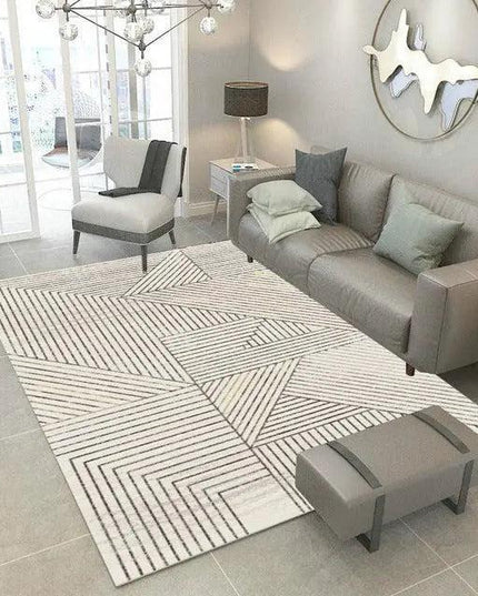 Chic Customizable Geometric Jacquard Area Rug for Stylish Home Interiors