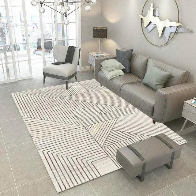 Chic Customizable Geometric Jacquard Area Rug for Stylish Home Interiors