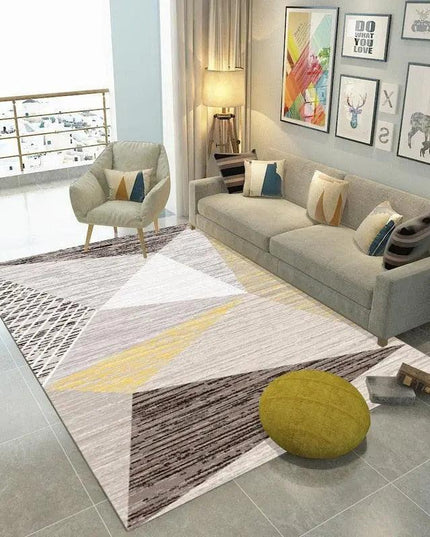 Chic Customizable Geometric Jacquard Area Rug for Stylish Home Interiors