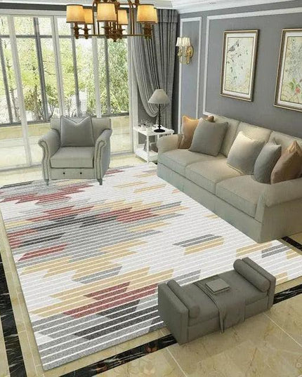 Chic Customizable Geometric Jacquard Area Rug for Stylish Home Interiors