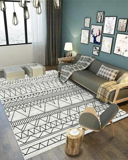 Chic Customizable Geometric Jacquard Area Rug for Stylish Home Interiors