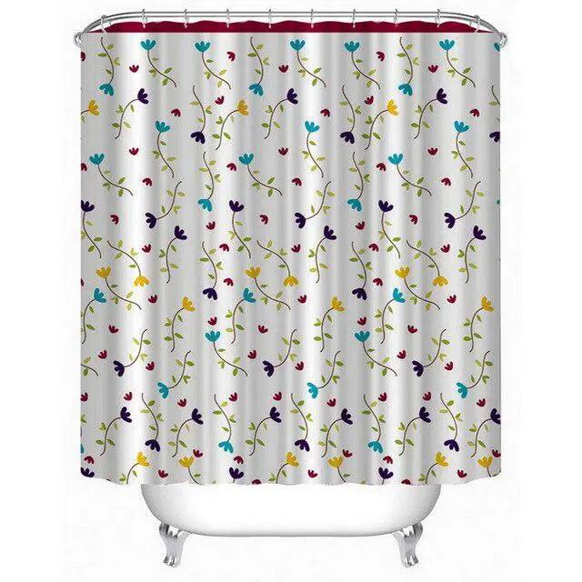 Geometric Elegance Waterproof Shower Curtain Set with 12 Hooks